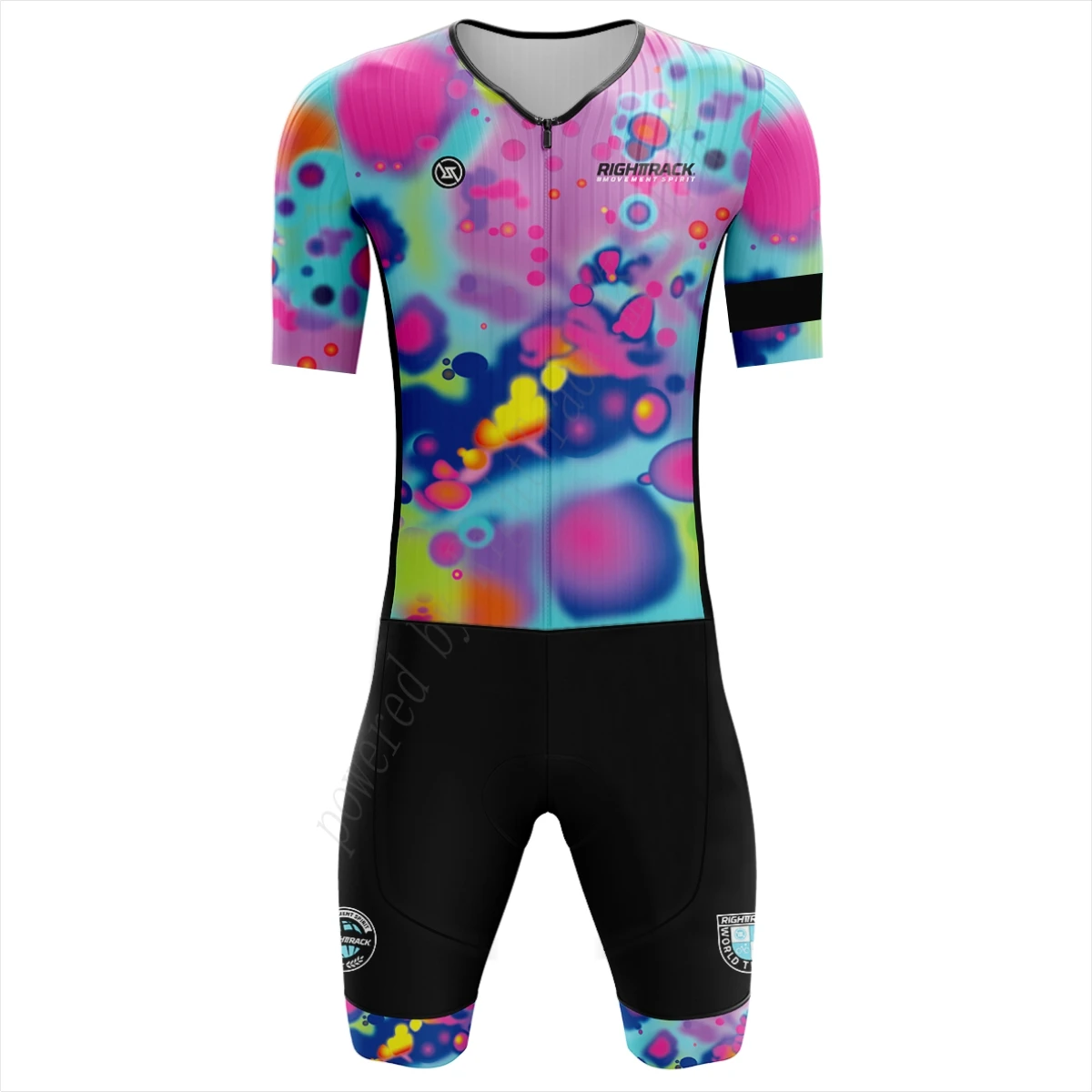 MEN\'S Performance Triathlon Trisuit Short Sleeve Training Clothing Colorful Skinsuit RIGHTTRACK Swimming Cycling Running Appare