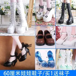 60CM BJD Doll PU Leather Shoes 1/3 BJD Leath Boots Single Shoes Leather Sandles Doll Accessories For 60cm doll