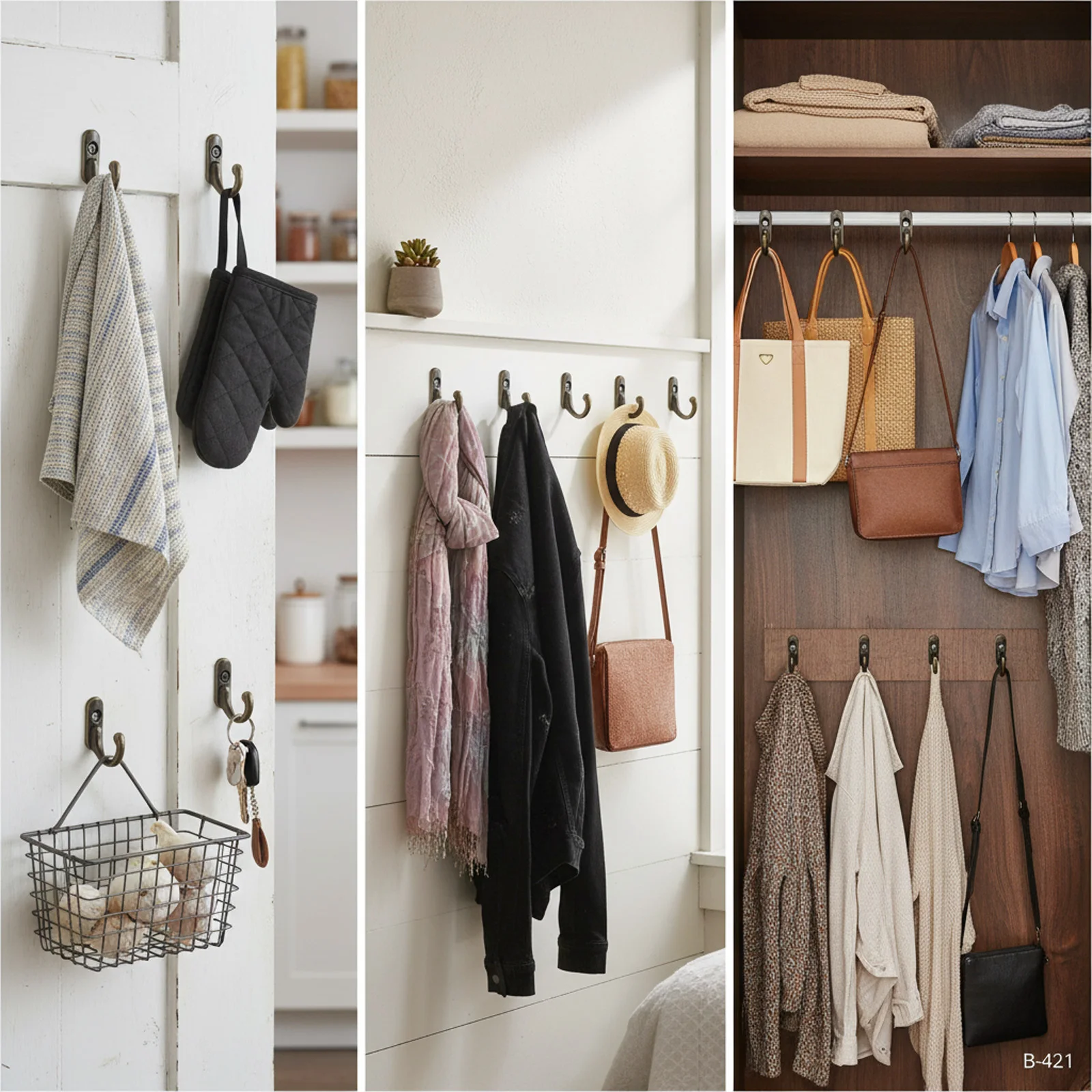 40 قطعة هوك تخزين الحائط ثقب واحد هوك لباب خزانة الملابس متعددة الوظائف المنظم السنانير ديكورات المنزل