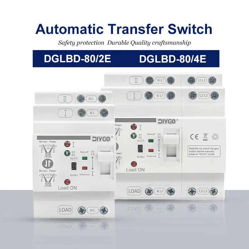 FAI DA TE GO Guida Din di Piccole Dimensioni ATS 2P 4P 80A 220 V/110 V Doppia Alimentazione Trasferimento Automatico Selettore Elettrico Interruttore Ininterrotta
