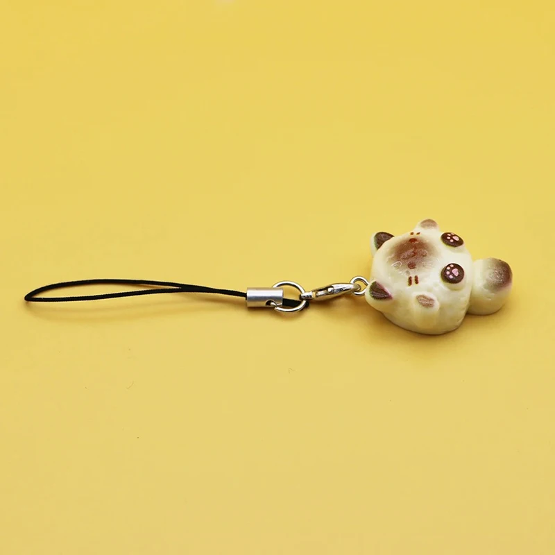 Aksesori Liontin Jimat Ponsel Kucing Kartun Kawaii Gantungan Kunci Liontin Rantai Lanyard Lucu untuk Tas Ponsel Hadiah DIY