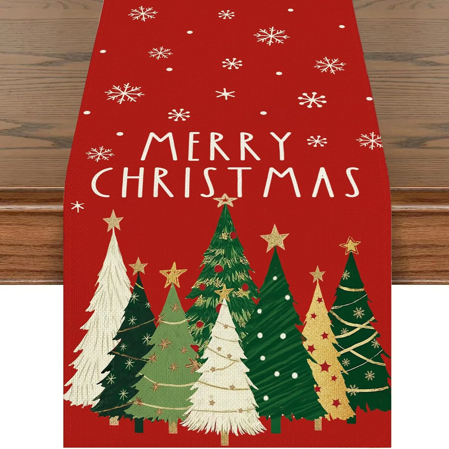 VIKAMA Weihnachtstischflagge, Weihnachtsbaum, Esstischdekoration, Schränke, Arbeitsplatten, Tischdecken, Feiertags-Party-Dekoration