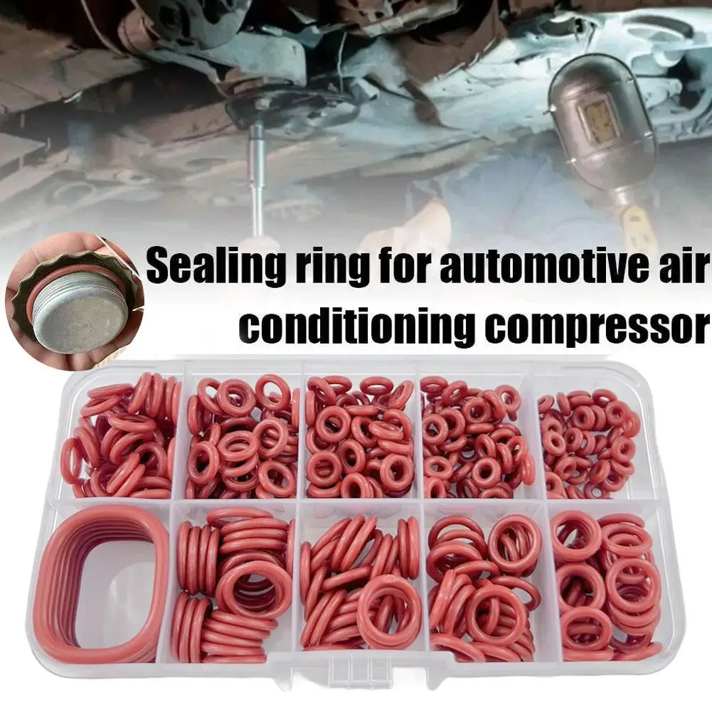 Silicone O Ring Set 351 Pcs 10 Sizes Heat Resistant Sealing Washers Assortment Kit for Automotive and Plumbing