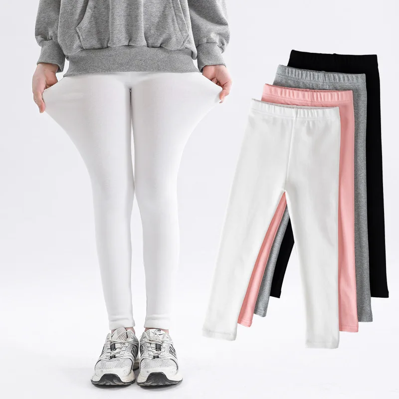 Girls' Leggings Spring And Autumn Style 95 Cotton Female Baby Elastic Pants Children's Slim outer Wear Pants