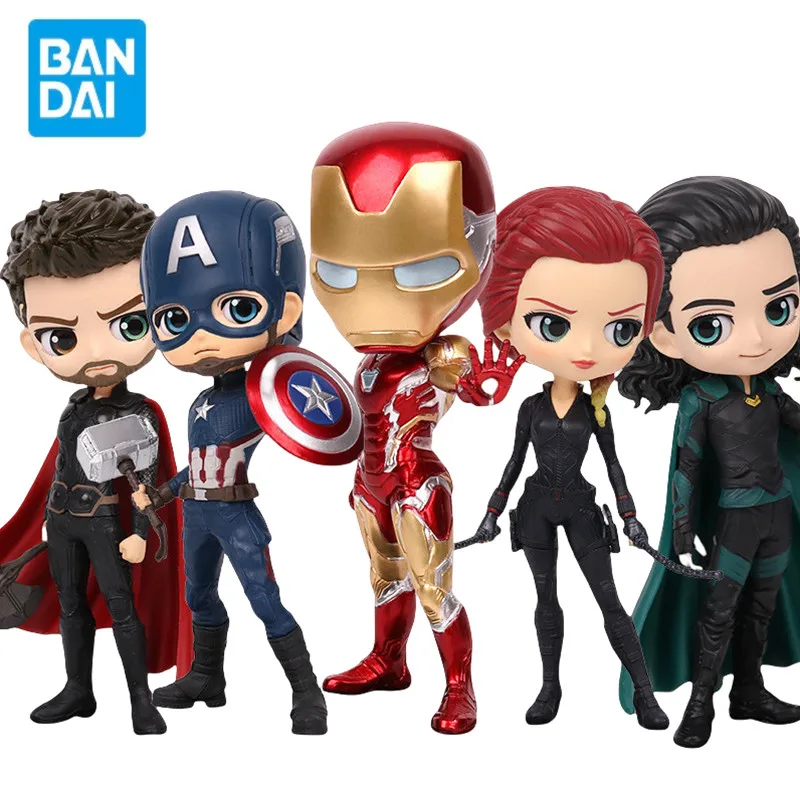 

BANDAI original Banpresto Qposket Marvel Avengers Iron man Captain America Loki Thor Figures model Collection