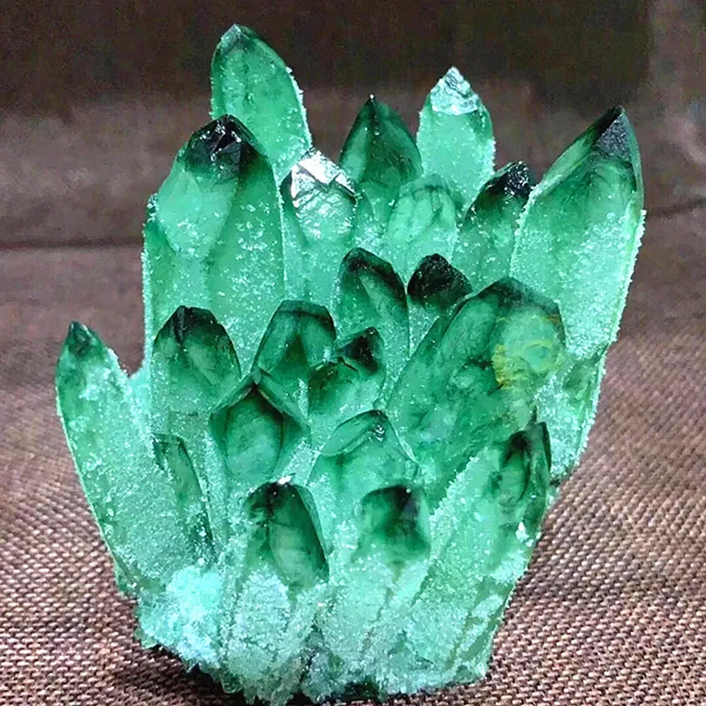 Natural Green Crystal Cluster, Quartz Crystal Raw Stone Specimen, Reiki Home Decoration, Feng Shui and Treatment