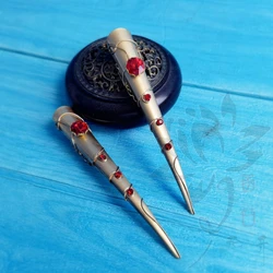 2 PCS High Grade Nails Ornament Qing Dynasty Peacock Dance Chinese Long Nail Cover Costume Prop