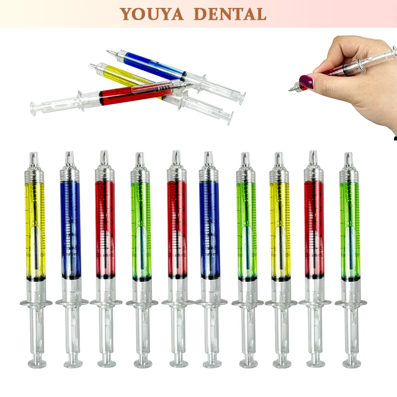 

10 pcs/set Novelty Stationery Injection Type Ballpoint Pen Children's Teacher Liquid Pen Ballpoint Pen Learning Supplies