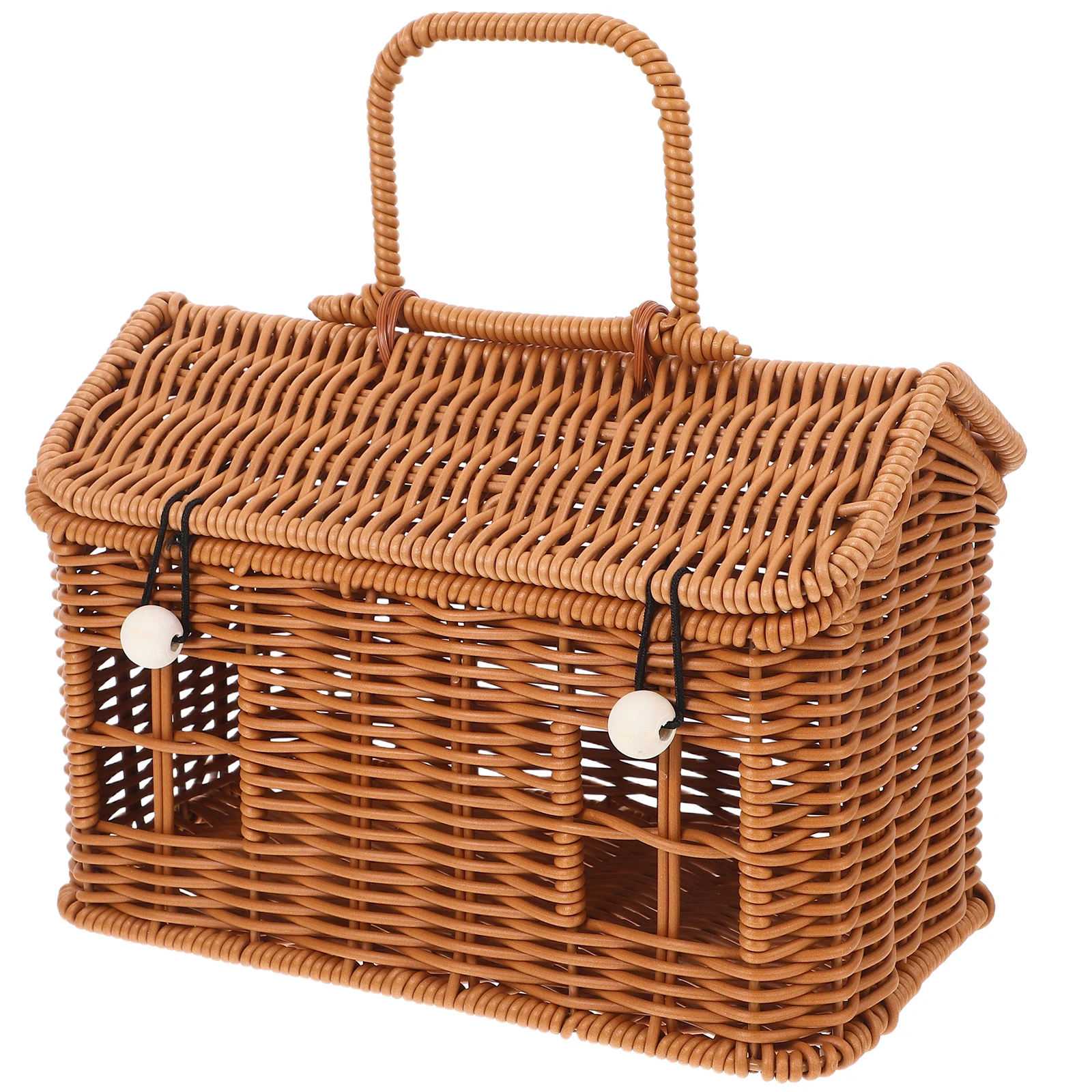 

1pcs House Shaped Woven Gift Basket For Flowers Fruits Chocolate Easter Wedding Party Storage Container Rattan Style Decorative