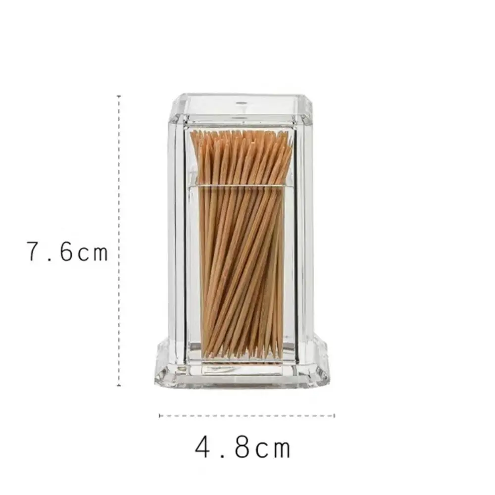 Clear Acrylic Toothpick Cotton Swab Holder Hotel Thickened Dust-proof Dispenser Organizer Storage Box Drop-resistant Living Room