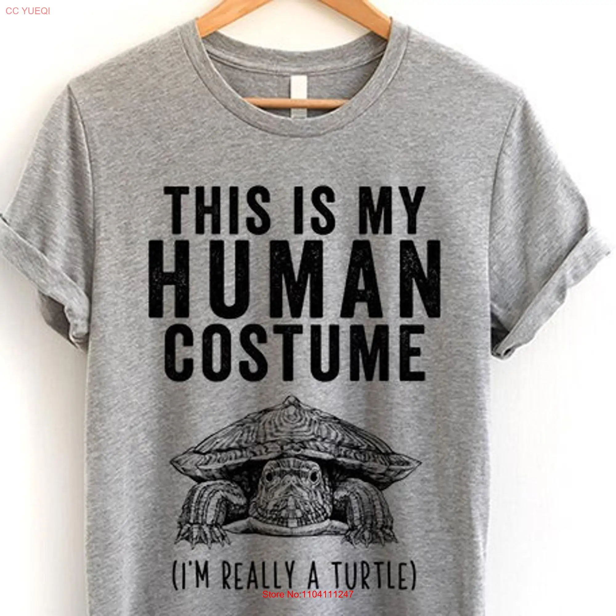 This is my Human Costume I'm really a Turtle T Shirt Funny Halloween Red Eared Slider Mom Dad SweaT Kids