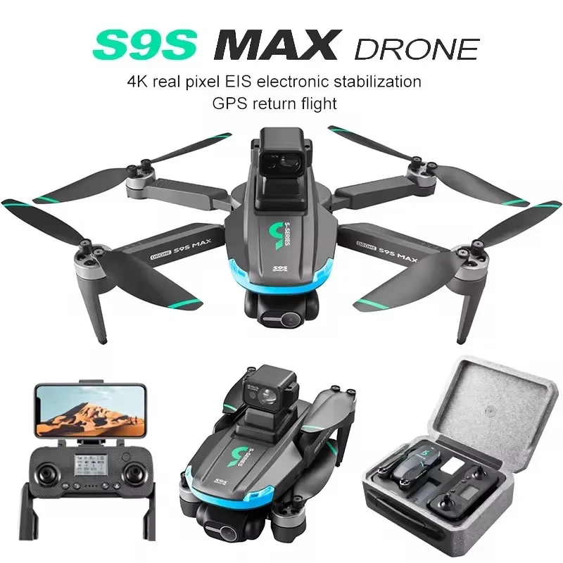 S9S MAX GPS Drone 4K Profesional 2-Axis PTZ HD Dual Camera 5G WIFI Laser Obstacle Avoidance Brushless Motor FPV Quadcopter Toys