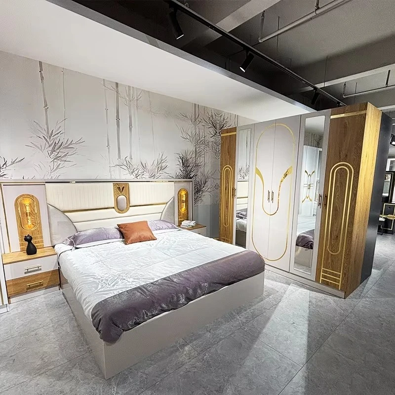 

&Contemporary Complete king Size Bedroom Sets Furniture Double Bed Room Wooden Frame Luxury Home Full Bedroom Furniture Set