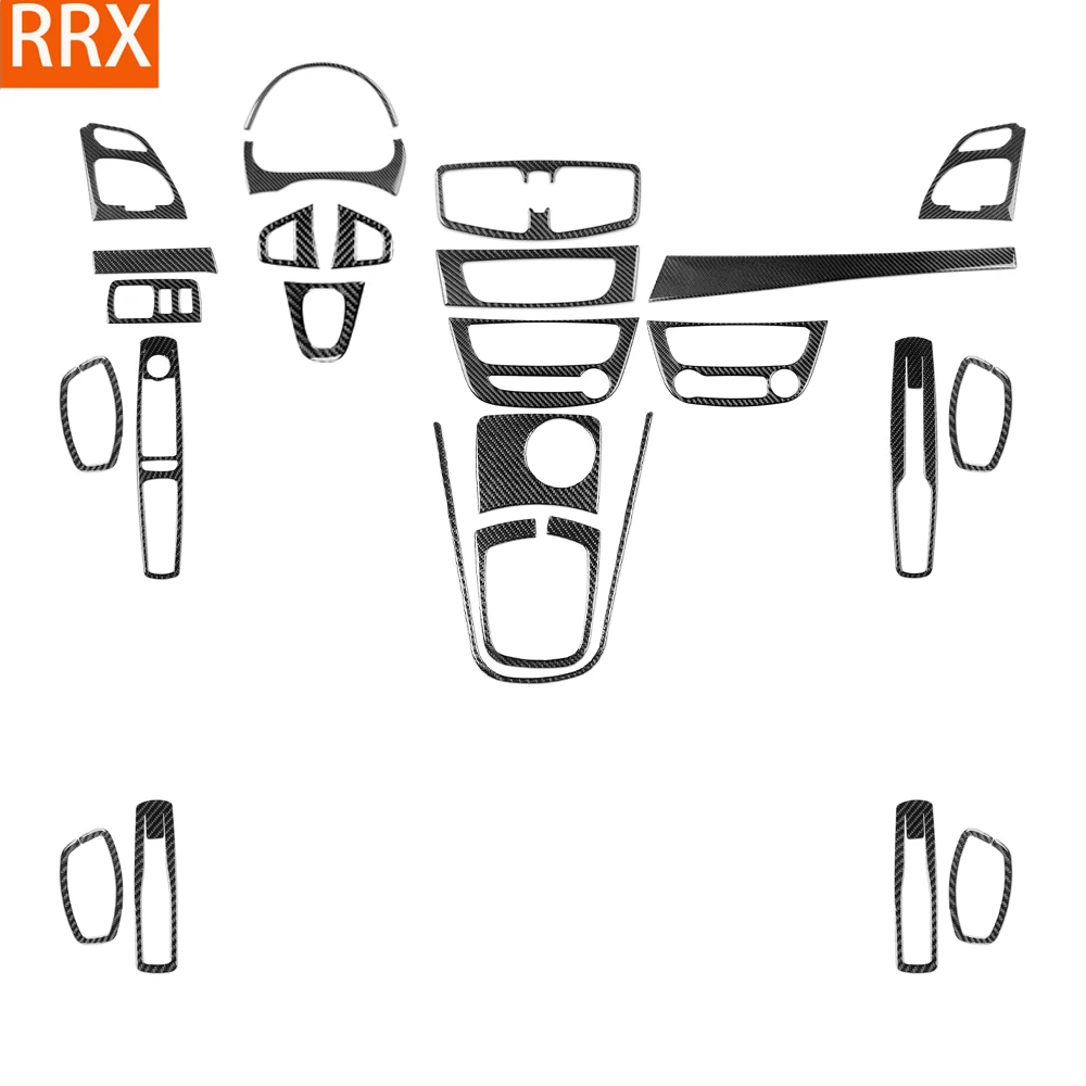 Pegatinas de Fibra de Carbono Real para Renault Fluence Megane 3 RS 2009-2017, Accesorios Decorativos para el Panel Central de Radio, AC/CD, Palanca de Cambios y Puertas