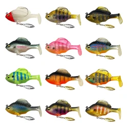 Hanlin 6cm/14g 8cm/25g Soft Bait T Tail Fishing Lures Wobbler Artificial Bait Bluegill Swimbaits Sinking Sunfish Bass Tackle