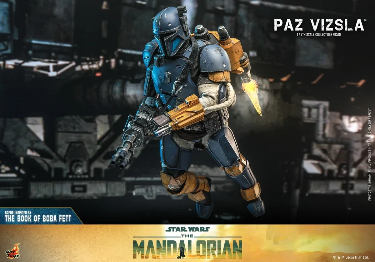 Hotoys-Star Wars شخصية عمل جندي ذكر ، Mandalorian Pz Vizsla نموذج مجموعة كاملة ، مجموعة متحركة ، 12 "، Tms097 ، 1 ، 6 ، متوفر بالمخزون