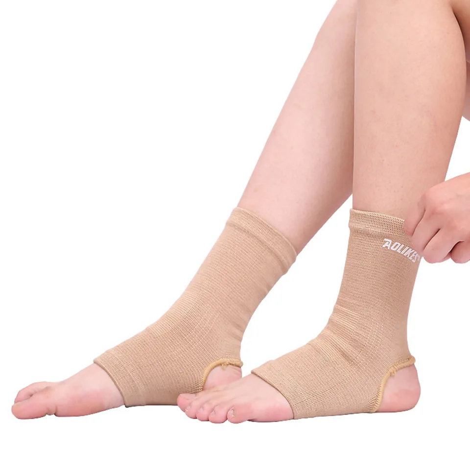 AOLIKES 1 Pair Ankle Support Compression Ankle Brace Protector for Running Soccer Basketball Knitted Gym Bandage Ankle Strap