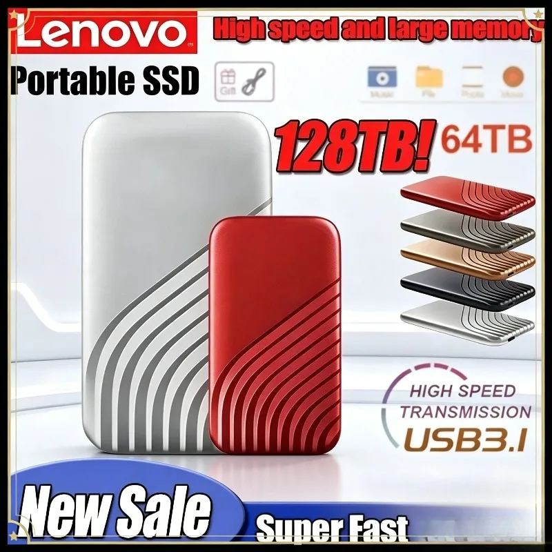 

Внешний портативный SSD-накопитель Lenovo Type-C USB3.1 для ноутбуков, 2 ТБ, 4 ТБ, 8 ТБ