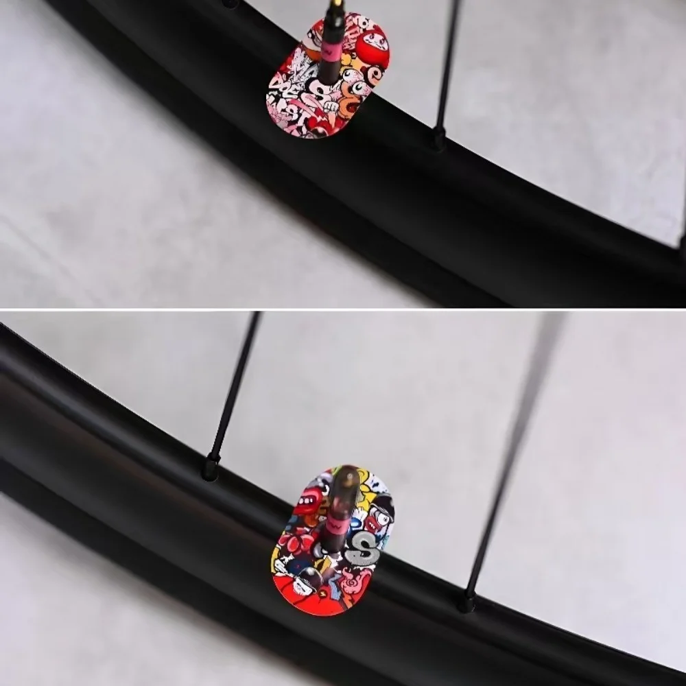 สติกเกอร์ติดวาล์วจักรยานลายกราฟฟิตี - ชุด 3 ชิ้น, สติกเกอร์ติดวาล์วแบบ Presta สำหรับจักรยานเสือภูเขาและจักรยานถนน