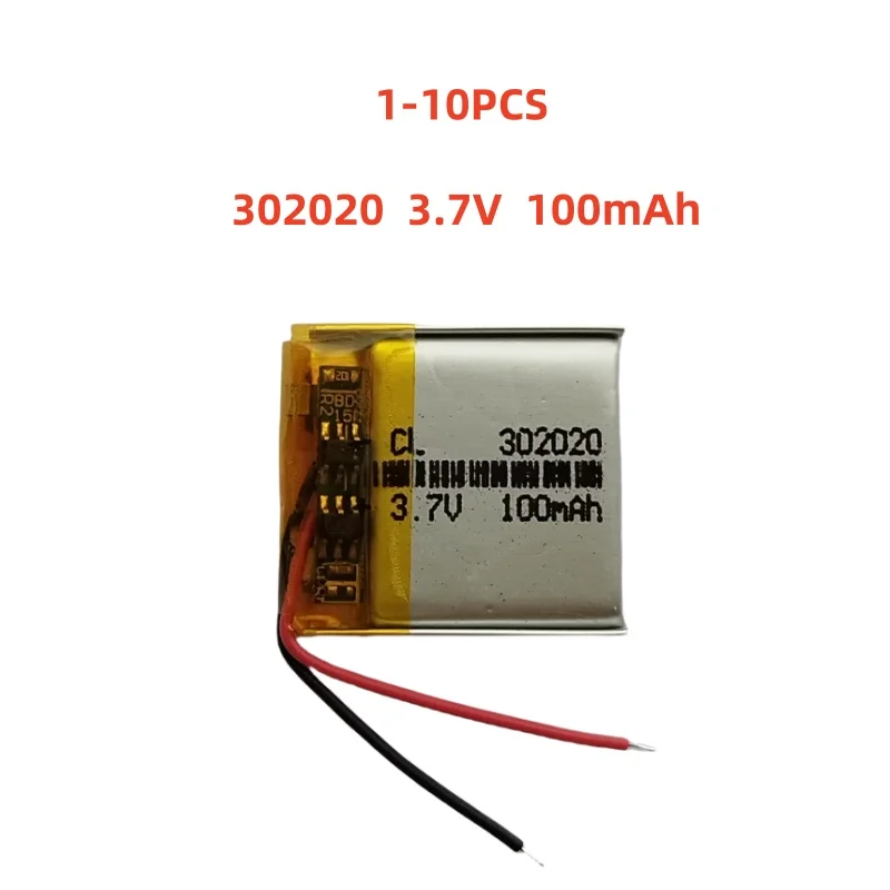 

302020 3.7V 100mAh Small Size Lipo Rechargeable Battery Lithium Polymer For MP3 Bluetooth MID headset headphone video pen