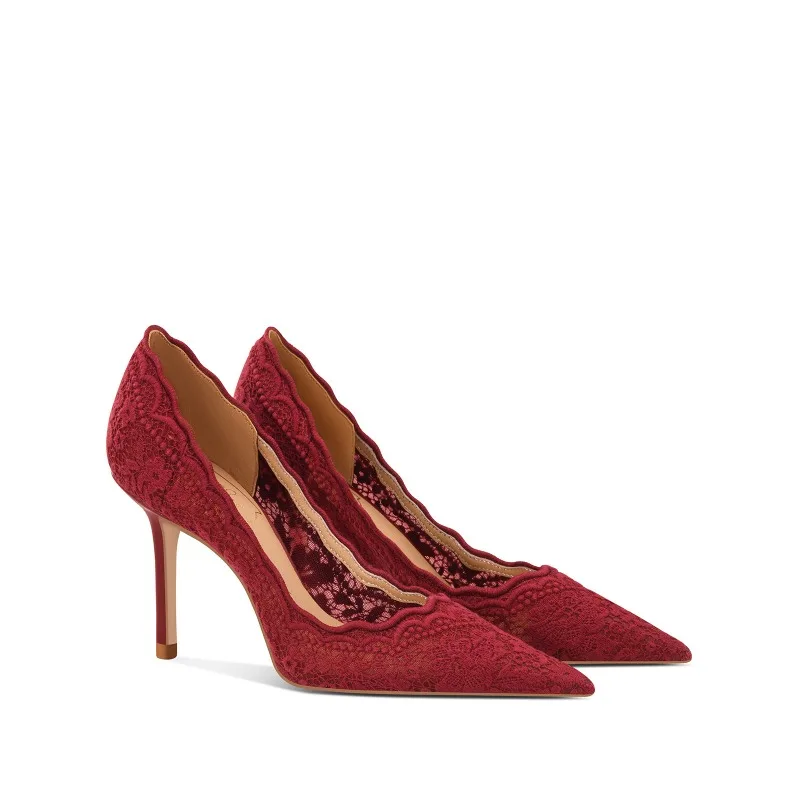 2025, neue Xiuhe spitze Spitzen-Mesh-Stiletto-High-Heels