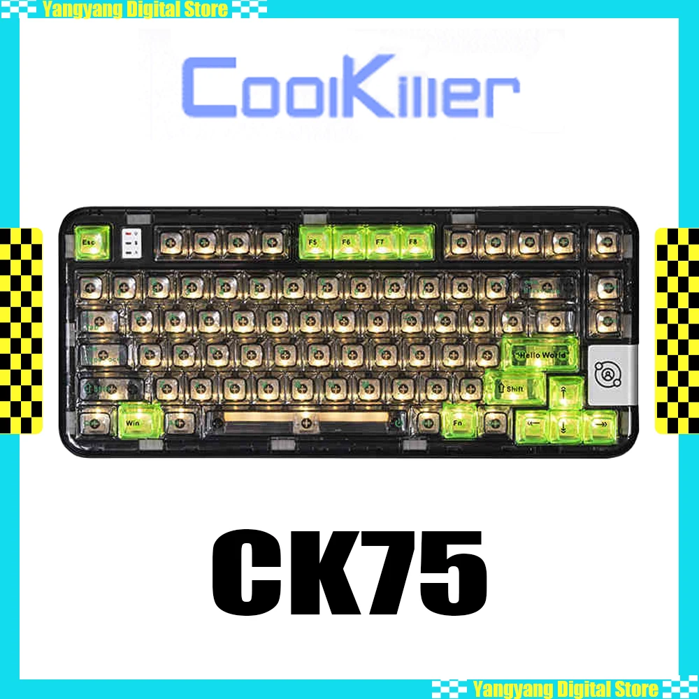 

Прозрачная механическая клавиатура Coolkiller Ck75, Bluetooth, три режима, пользовательская RGB клавиатура Hot-Swap, ПК