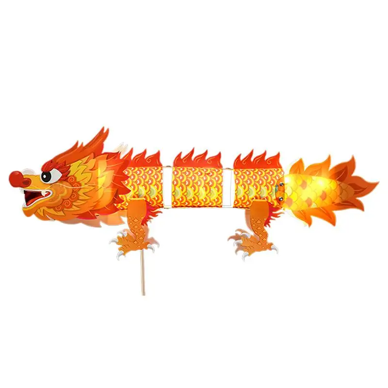 Chinese Lanterns Decorations Decorative LED Lighted Dragon Dance Festival Lantern Craft Kit Mid-Autumn Material Handmade Lantern