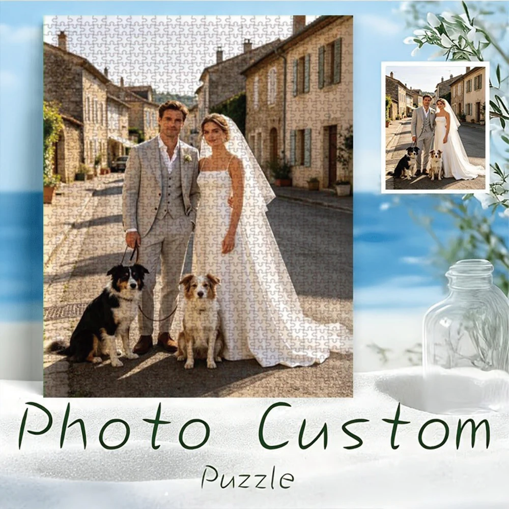 35/300/500/1021pcs Personalized Custom Photo Puzzle Selfie Photo Customize Your Puzzle To Create An One-Of-A-Kind Present.