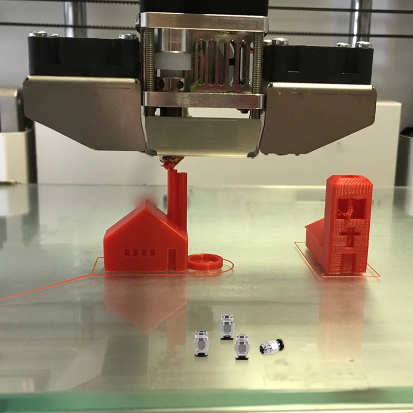 10Pcs Pc4-01 Pneumatic Connectors M10 Thread Straight Push-to-Connect Fittings Efficient Quick Release Tube Connectors for 3D