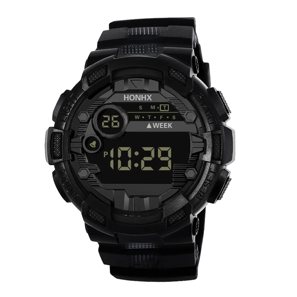 Multifunction Digital Watch Man Sport Electronic Waterproof Black Hand Clock Boy Casual Shockproof LED Fashion Wristwatch Male