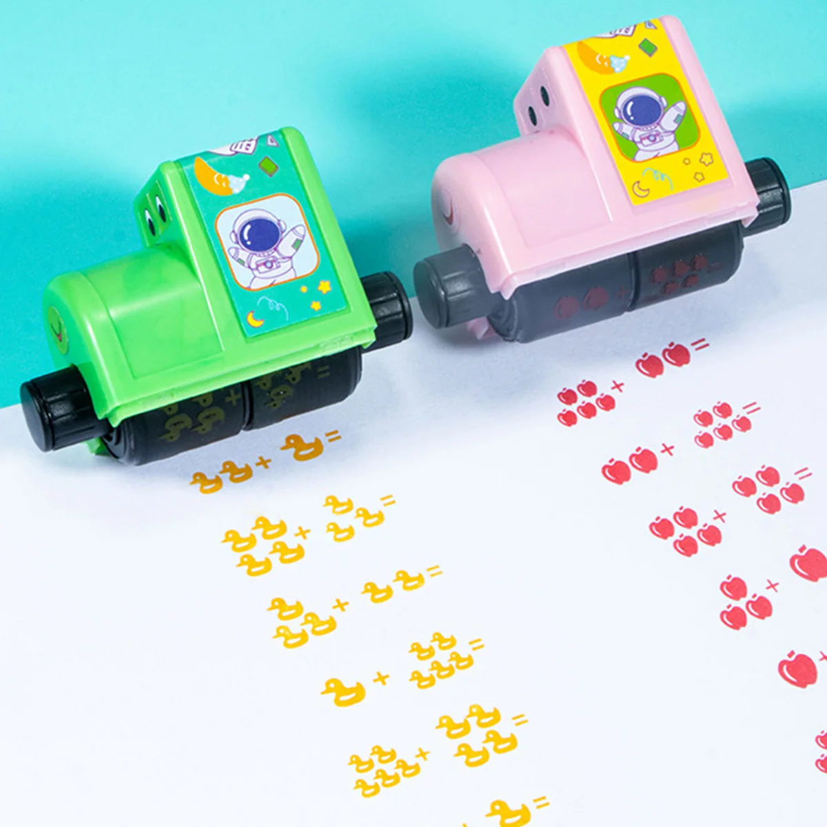 Smart Math Roller Stamp Addition Teaching Stamps for Kids Digital Teaching Stamp for Preschool Kindergarten Home School Supplies