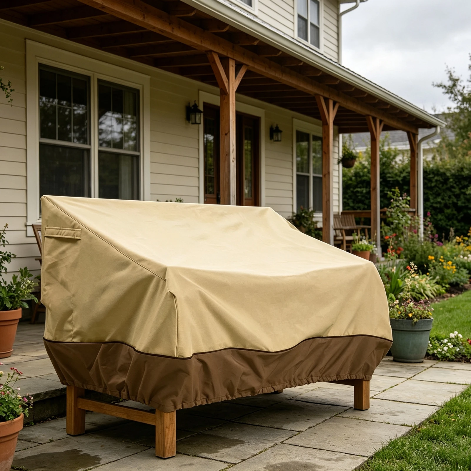Garden Patio Sofa Cover Waterproof 210D Oxford Fabric Rainproof Protector for Outdoor Furniture Balcony Heavy Duty Durable