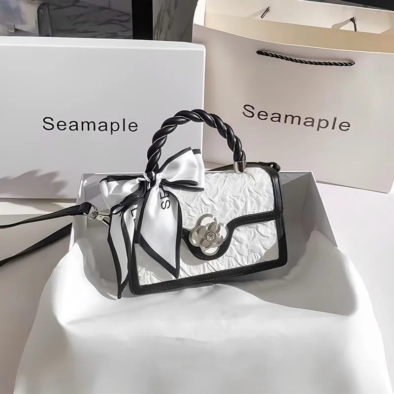 

Элегантная женская кожаная сумка 2025 года: новая маленькая квадратная сумка через плечо с одним ремнем, модный дизайн