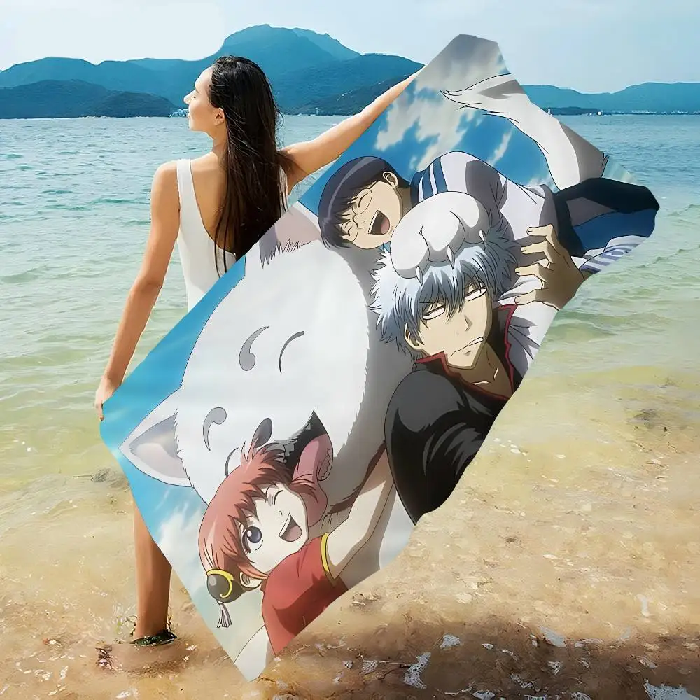 Funny Japanese GINTAMA Microfiber Blanket Quick Drying Beach Towels Oversized Printing Super Absorbent Pool Towel Blanket