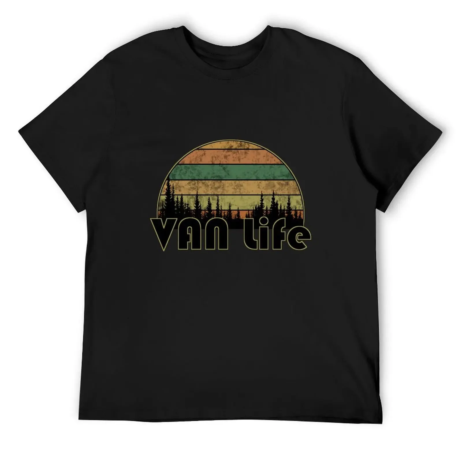 

Van Lovers, Retro Minimalist Van Life T-Shirt custom t shirt shirts graphic tees t shirts men