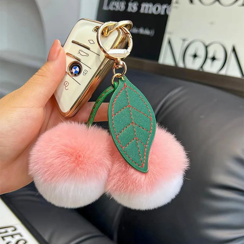 LLavero de lichi de piel de conejo Kawaiil Ychee, llaveros, accesorios, Mini mochila, colgante, bolso, dijes, regalos de cumpleaños para niños