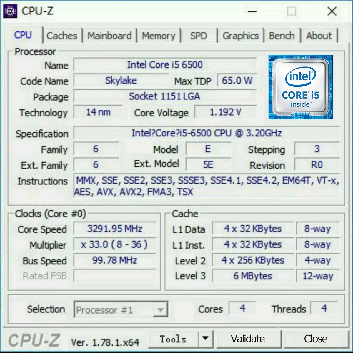 Used Motherboard, ASUS PRIME Z270-K, i5-6500, LGA 1151 Motherboard and CPU Combo, Z270 Chipset, ATX Form Factor, 4 DDR4 Slots