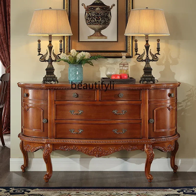 

FG40American semicircular entrance table, American side cabinet, European furniture decoration living room cabinet