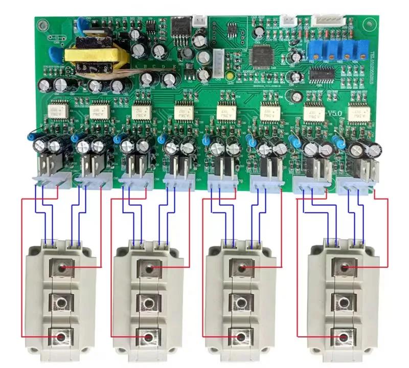 Customized three-phase four bridge arm sine wave IGBT module driver board