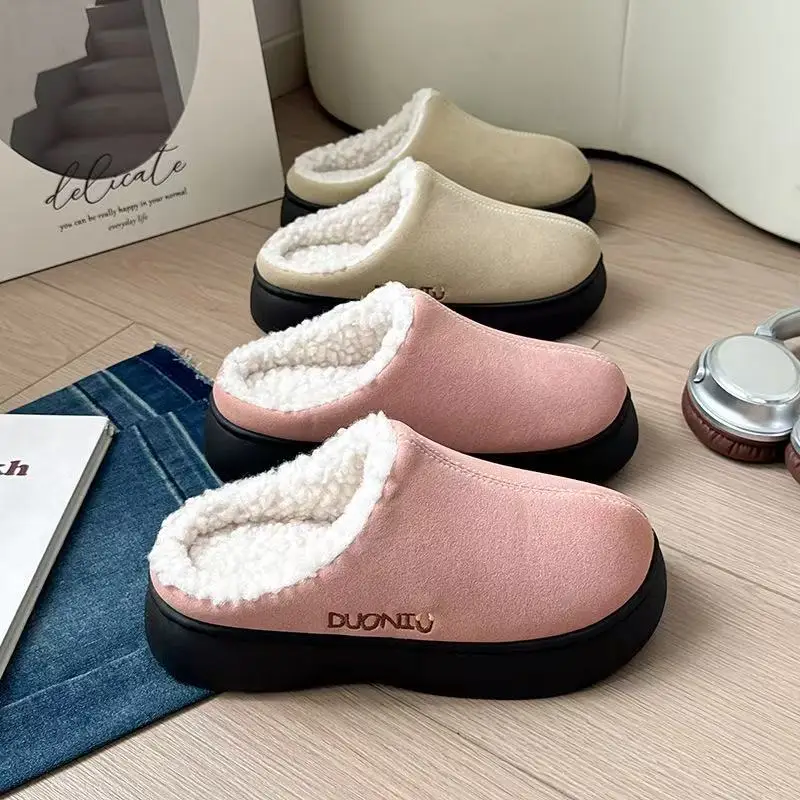 

2025 New Warm Cotton Slippers Women in Winter Thickened Velvet Indoor Anti Slip Soft Soled Cotton Shoes Fashionable Women Shoes