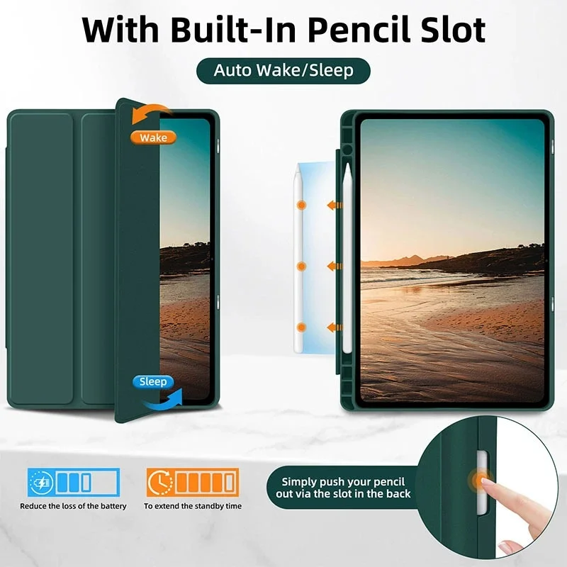 Für Galaxy Tab A9 A9+ 8,7 11 Zoll TPU Dreifach-Falthülle mit Magnetständer Stoßfeste Schlaf-/Aufwach-Funktion – Detail 4
