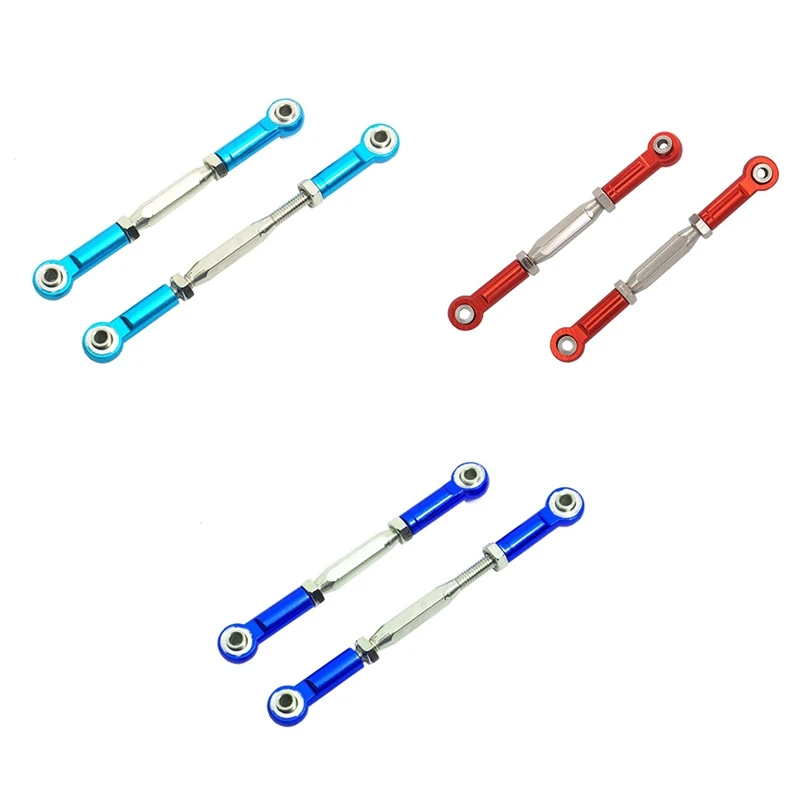 2 Stuks Metalen Verstelbare Stuurkoppeling Servo Link Trekstang Voor Traxxas Slash 4X4 5807 Hq727 1/10 Rc Auto Verbeterde Onderdelen