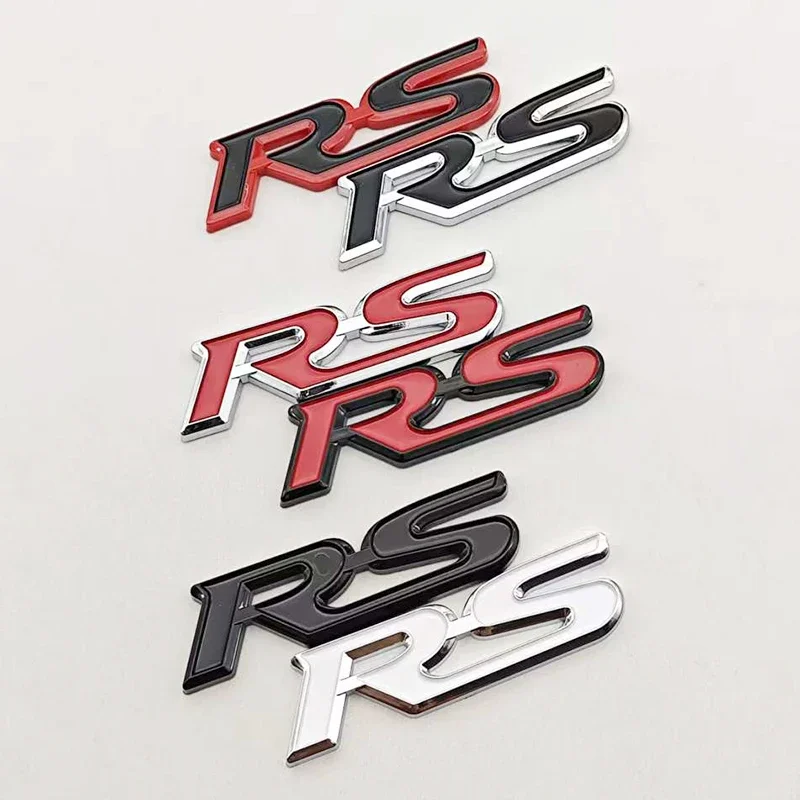 OK 3D ABS Car Letters Logo RS Badge Rear Trunk Sticker Fender Side Emblem For Honda Civic City Fit Shuttle Jazz Car Acceessories