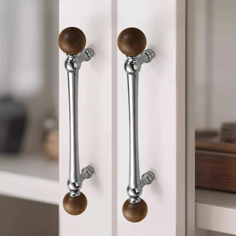 French Luxury Brass Cabinet Pulls Mid‑Century Style Handles for Wooden Furniture Wardrobe Drawer Cabinet Hardware