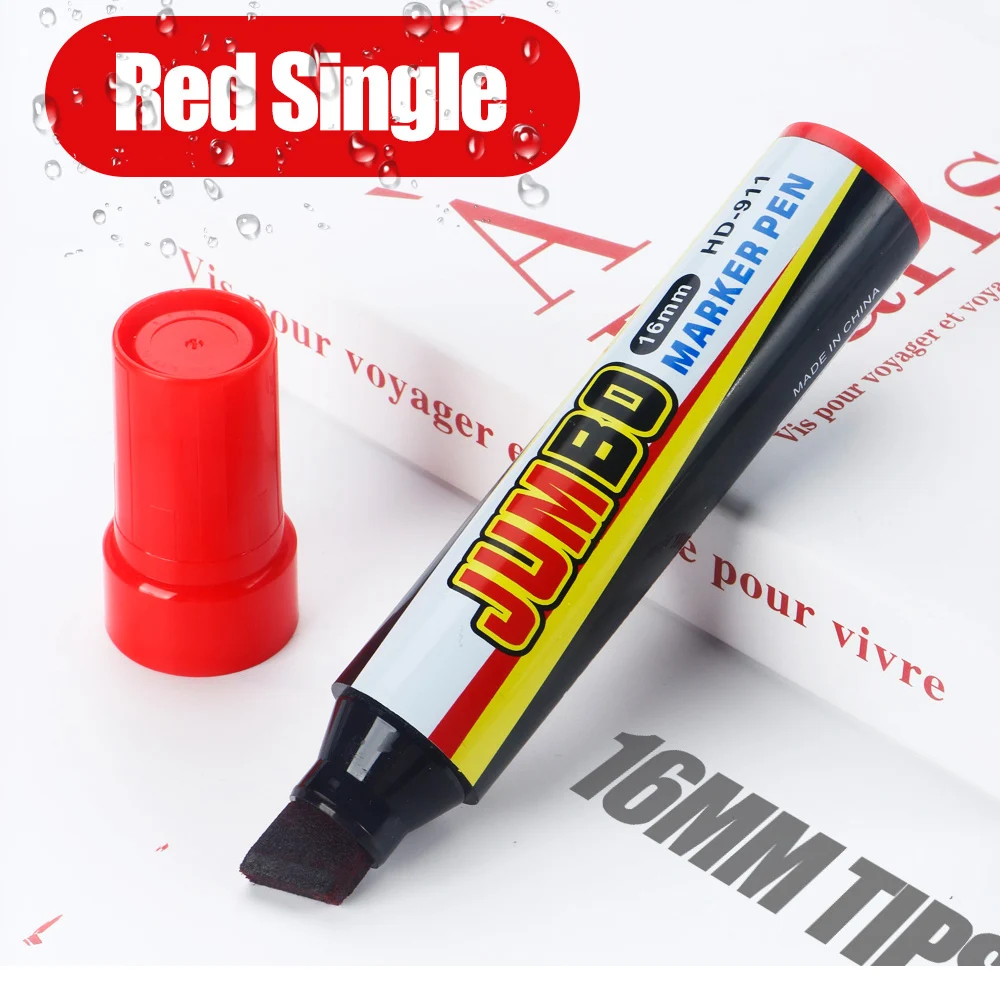 3/6/12 Stück Farbmarker, extrem große Kapazität, 3–16 mm Stiftspitzen, Schwarz/Rot/Blau, schnell trocknend, wasserdicht, für Büro- und Schulbedarf – Detail 10