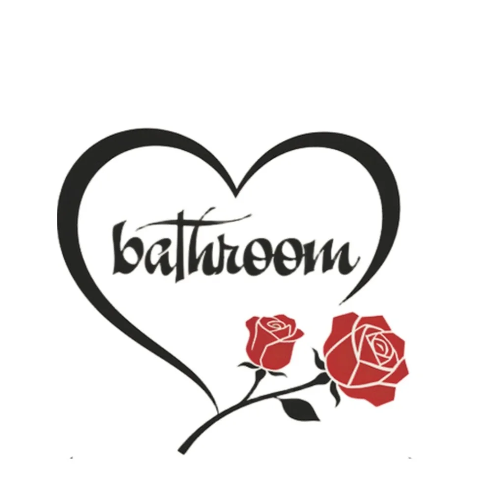 Heart Theme Wall Decal for For bathroom Use Waterproof PVC Construction Compatible with Ceramic and Glass Surfaces