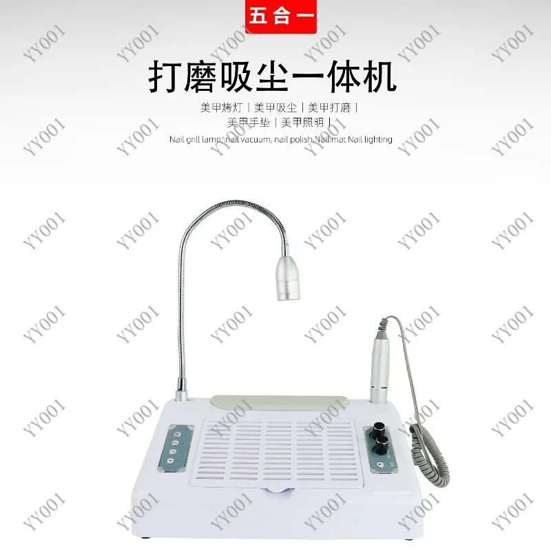 5 In 1 Nail Salon Set 96W UV Lamp Polisher Dust Collector Hand Pillow