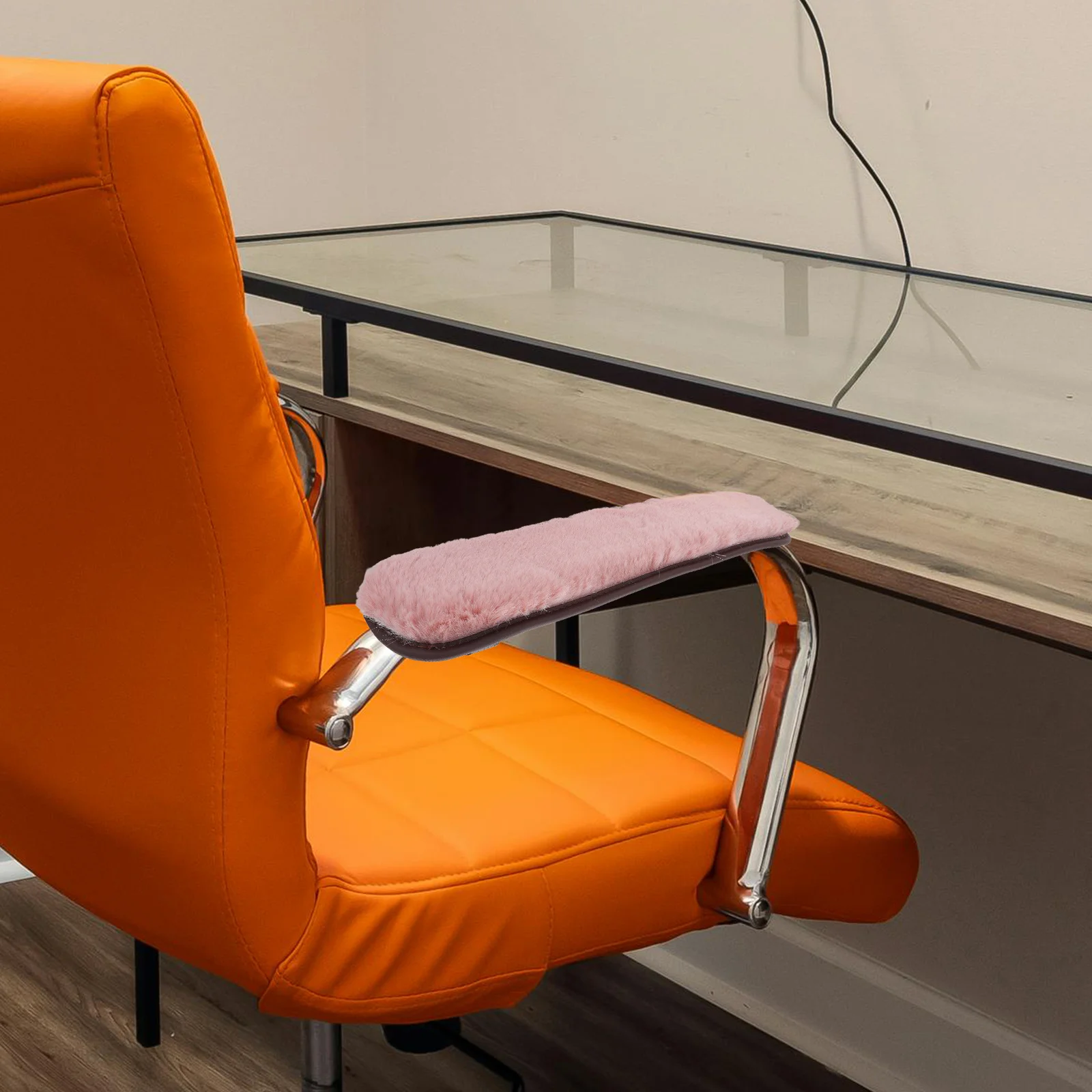 

2Pcs Office Chair Armrest Pads Soft Warm Cover Pads with Adjustable Straps Winter Non-Slip Comfort for Desk Chairs Home Office