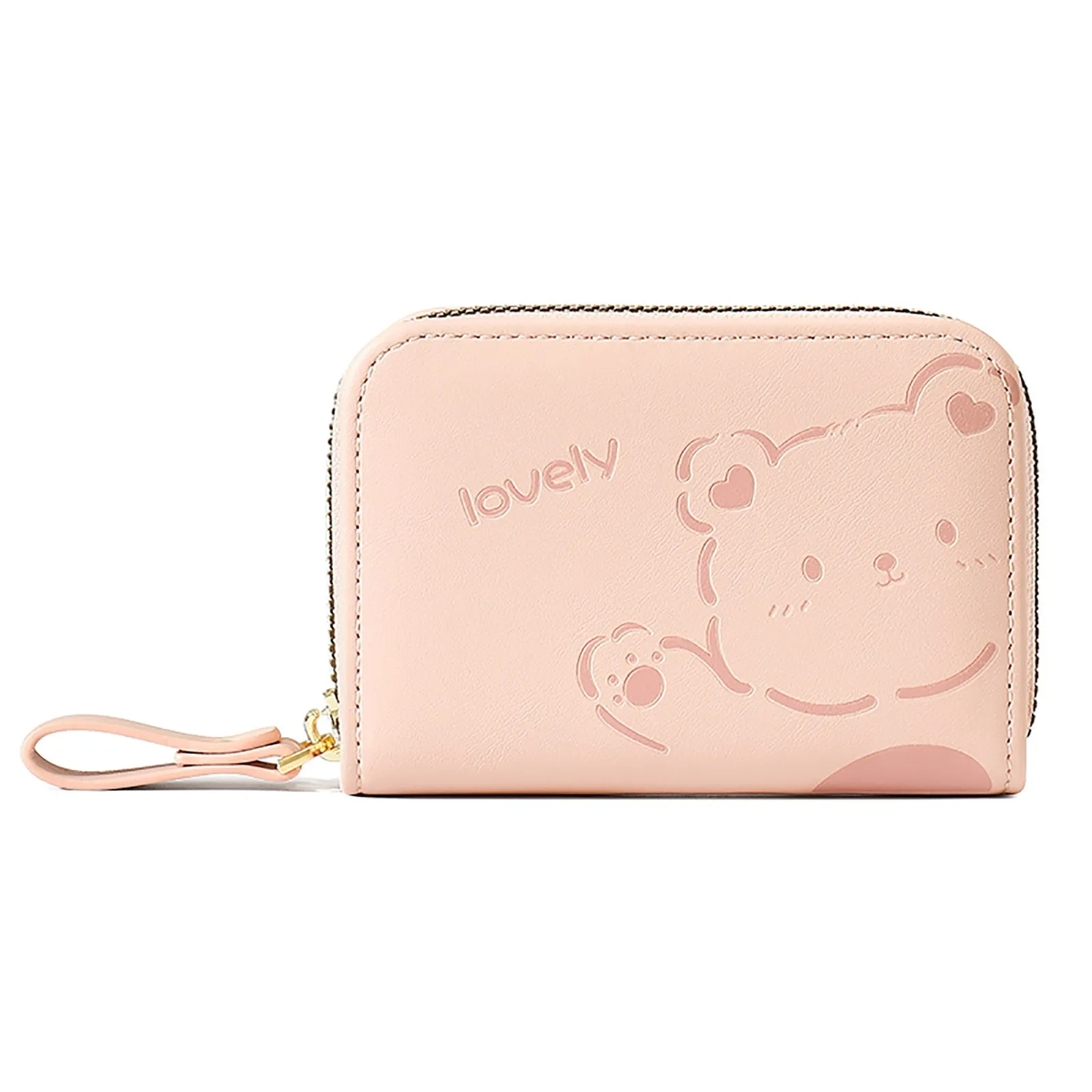 Ladies Zipper Multi Card Organ Card Holder Ladies Cartoon PU Bear Wallet Case 13 Pro Male Wallets Case Wallet Women Neck Wallet