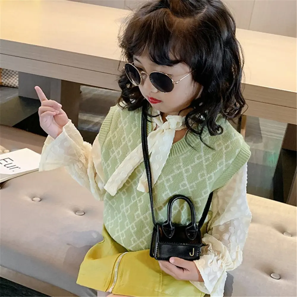 Kids Mini PU Leather Crossbody Shoulder Bag Fashion Cute Little Girl Small Coin Pouch Purses Handbags Casual Toddler Purse Tote